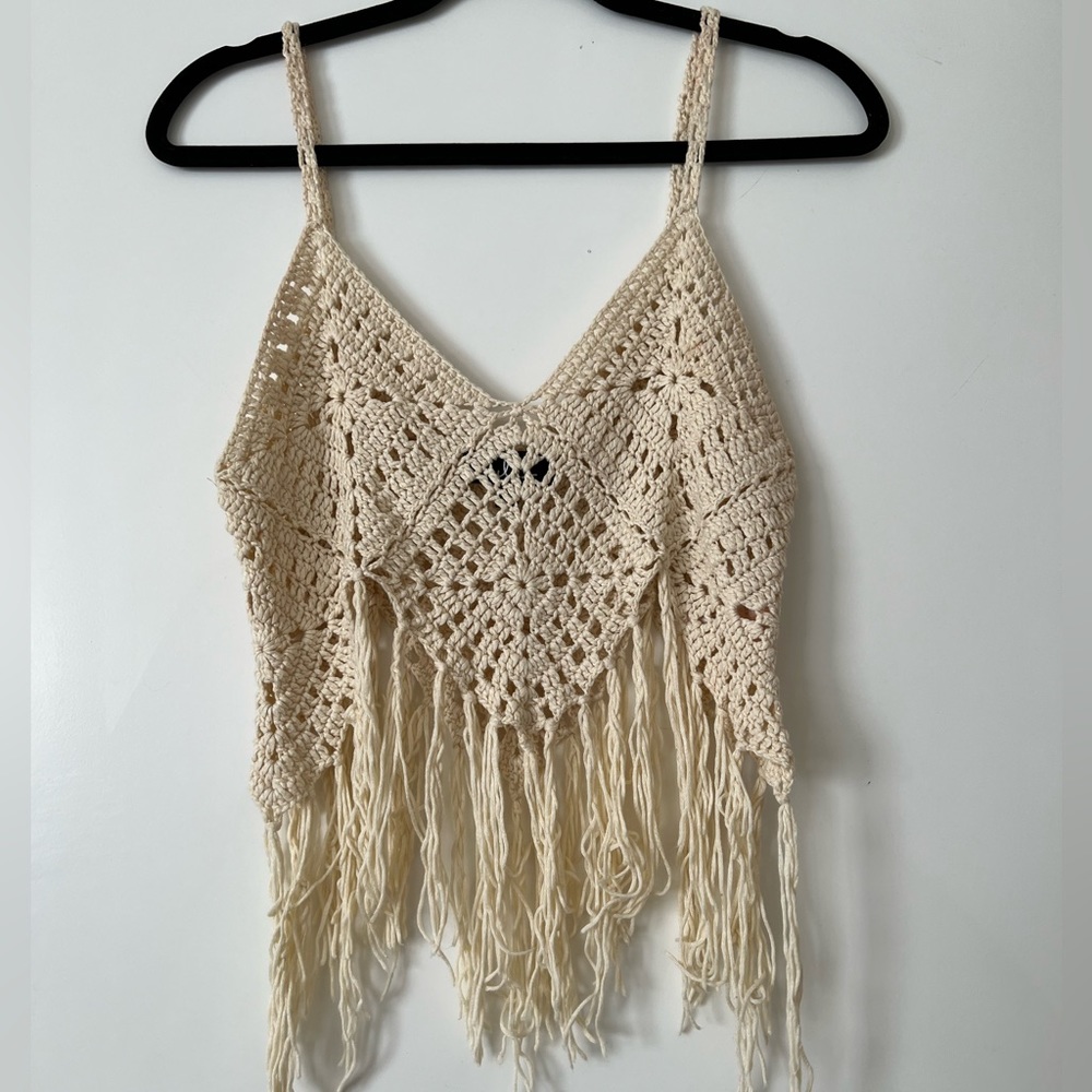 Crochet cream top
